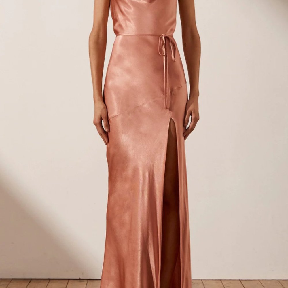 Shona Joy Rose/Terracotta bridesmaid formal dress - small